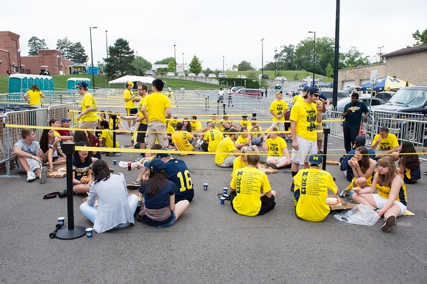 University of Michigan students lineupfor the Michigan football game against Central Michigan on Saturday, August 31. Courtney Sacco | AnnArbor.com